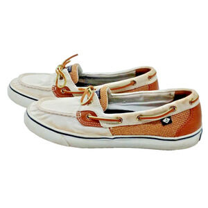 Sperry Top Sider Shoes Women's Size 7.5 Brown / Cream Boat Deck STS83314